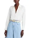 Aqua Satin Popover Blouse - Exclusive In Ivory