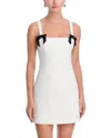 Aqua Satin Sleeveless Bow Mini Dress - Exclusive In White