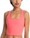 Aqua Scallop Edge Square Neck Tank Top - 100% Exclusive In Pink