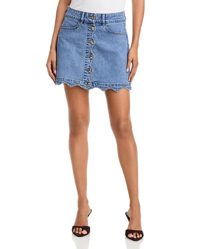 Aqua Scallop Mini Skirt - Exclusive In Purple