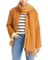 Aqua Scarf Collar Coat In Camel In Brown