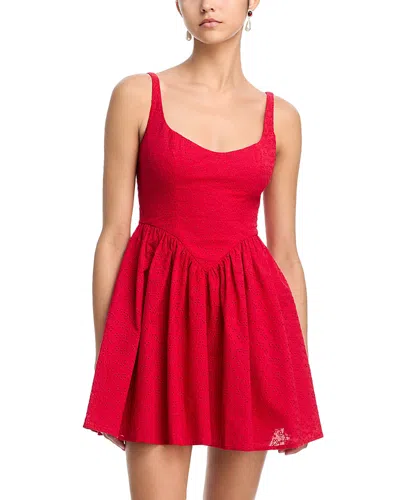 Aqua Scoop Neck Mini Dress - Exclusive In Red