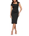 Aqua Scuba Asymmetric Neck Dress - Exclusive In Black