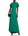 Aqua Scuba Cape Gown - Exclusive In Green
