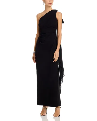 Aqua Scuba Crepe One Shoulder Dress - Exclusive In Black