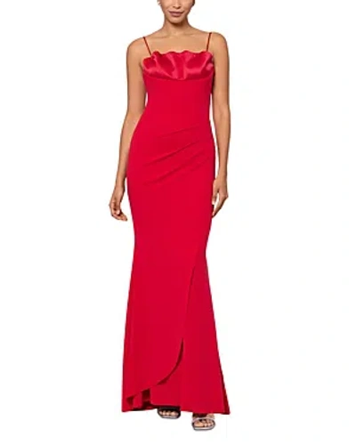 Aqua Scuba Crepe Satin Gown - 100% Exclusive In Red