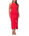Aqua Scuba Crepe Sheath Dress - Exclusive In Red