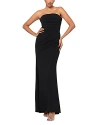 Aqua Scuba Crepe Strapless Maxi Dress - Exclusive In Black