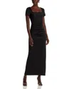 Aqua Scuba Open Back Cap Sleeve Maxi Dress - Exclusive In Black