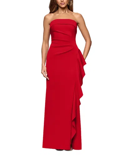 Aqua Scuba Strapless Gown - Exclusive In Red