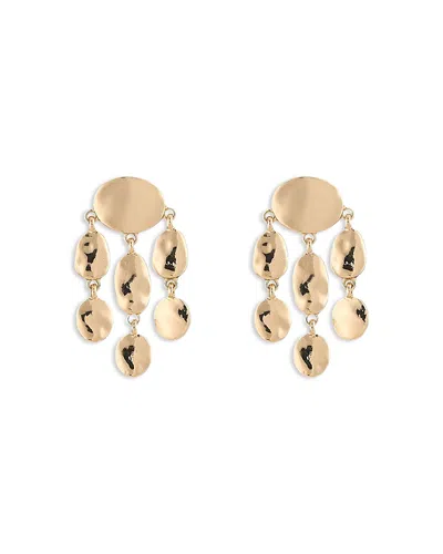 Aqua Sculptural Disc Statement Earrings - Exclusive In Metallic