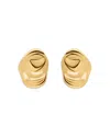 Aqua Sculptured Oval Stud Earrings In Gold