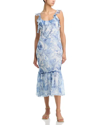 Aqua Seashell Toile Maxi Dress - Exclusive In Blue