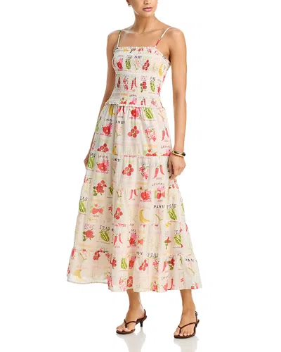 Aqua Seed Packet Smocked Maxi Dress- Exclusive In Multi