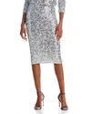 Aqua Sequin Midi Skirt - Exclusive In Silver
