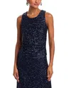 Aqua Sequin Ruched Tank - Exclusive In Multi