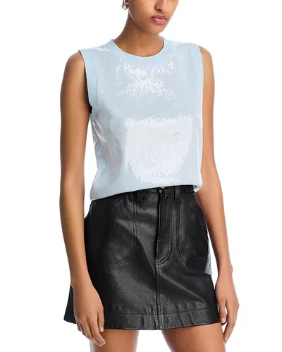 Aqua Sequin Sweater Tank - Exclusive In Blue