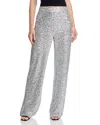 Aqua Sequin Wide Leg Pants - Exclusive In Silver