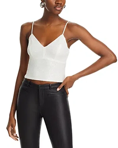 Aqua Sequined Cropped Camisole - 100% Exclusive In White