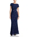Aqua Sequined Gown - Exclusive In Blue