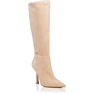 Aqua Shea Womens Zipper Knee-high Boots In Beige