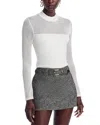 Aqua Sheer Knit Mock Neck Top - Exclusive In Ivory