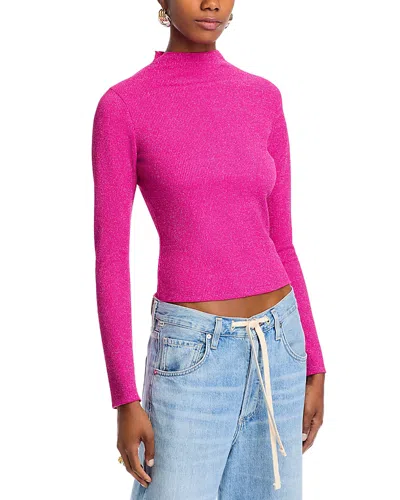 Aqua Shimmer Knit Top - Exclusive In Fuchsia