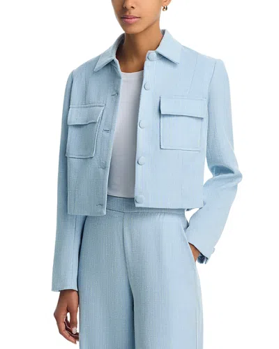 Aqua Shimmer Tweed Blazer - Exclusive In Blue