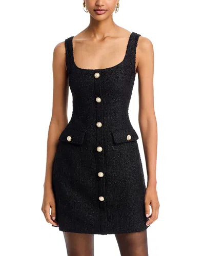 Aqua Shine Tweed Mini Dress - Exclusive In Black