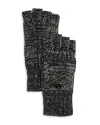 Aqua Shiny Knit Pop Top Mittens - Exclusive In Black