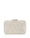 Aqua Shireen Rhinestone Clutch - Exclusive In Silver