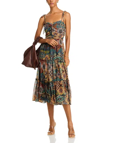 Aqua Shirred Strap Dress - Exclusive In Multi