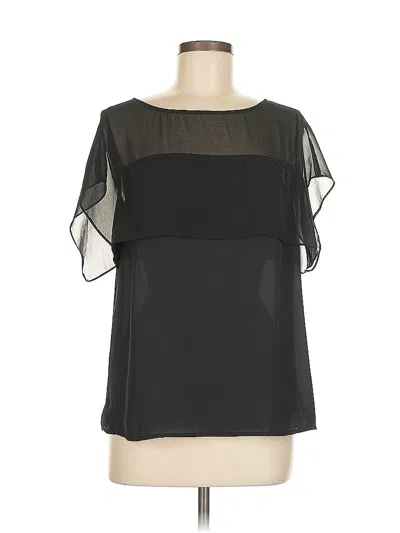 Pre-owned Aqua Short Sleeve Blouse In Black