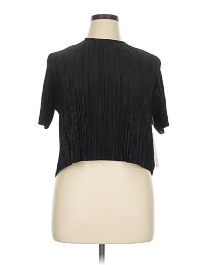 Pre-owned Aqua Short Sleeve Blouse In Black