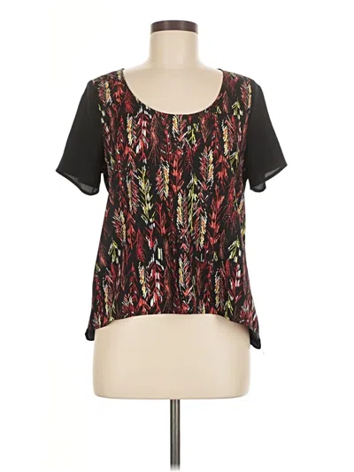 Pre-owned Aqua Short Sleeve Blouse In Black