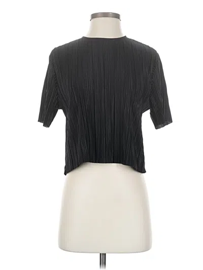 Pre-owned Aqua Short Sleeve Blouse In Black