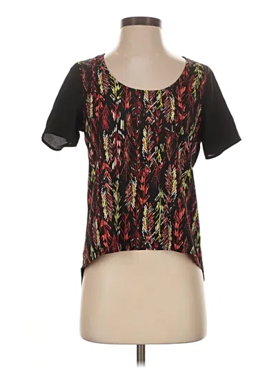 Pre-owned Aqua Short Sleeve Blouse In Black