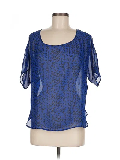 Pre-owned Aqua Short Sleeve Blouse In Blue