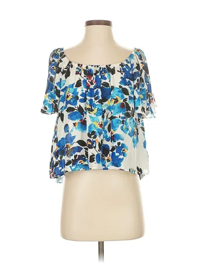 Pre-owned Aqua Short Sleeve Blouse In Blue