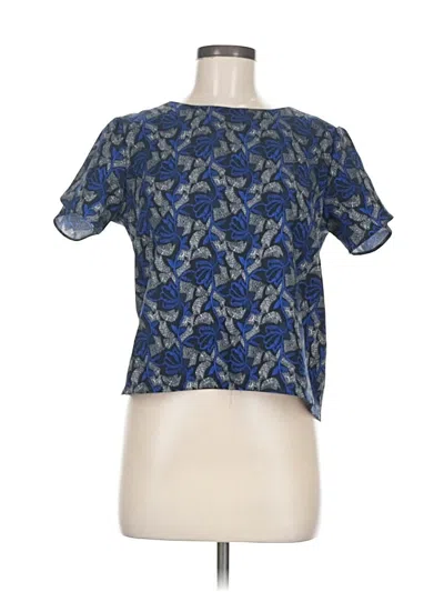 Pre-owned Aqua Short Sleeve Blouse In Blue