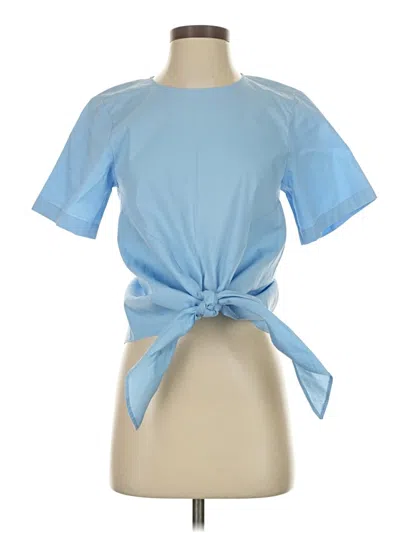 Pre-owned Aqua Short Sleeve Blouse In Blue