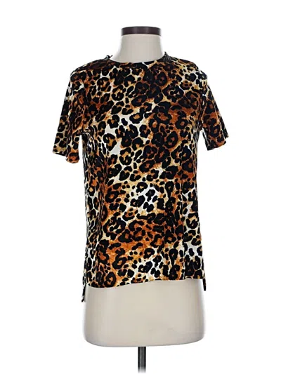 Pre-owned Aqua Short Sleeve Blouse In Gold