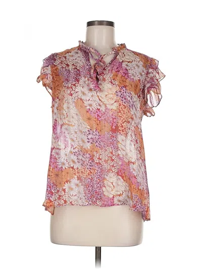 Pre-owned Aqua Short Sleeve Blouse In Pink
