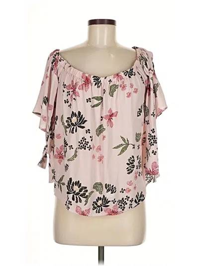 Pre-owned Aqua Short Sleeve Blouse In Pink