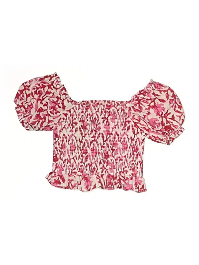 Pre-owned Aqua Kids' Short Sleeve Blouse In Pink