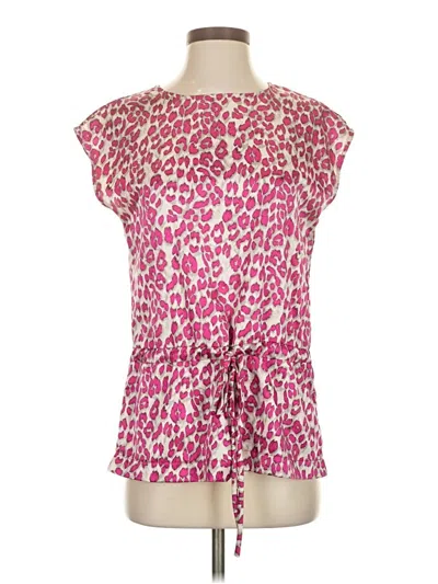 Pre-owned Aqua Short Sleeve Blouse In Pink