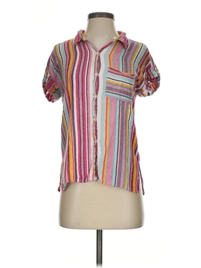 Pre-owned Aqua Short Sleeve Blouse In Pink