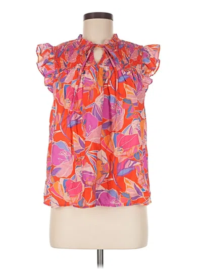 Pre-owned Aqua Short Sleeve Blouse In Pink