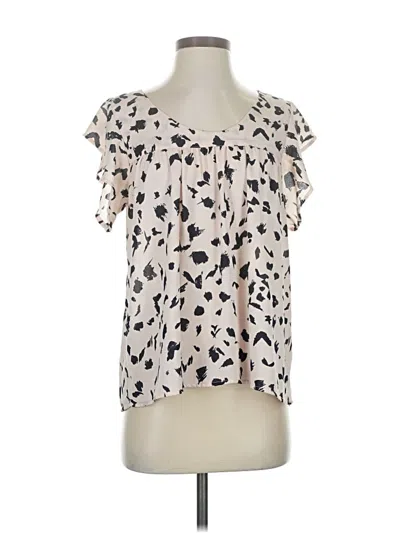 Pre-owned Aqua Short Sleeve Blouse In White