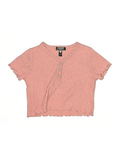 Pre-owned Aqua Kids' Short Sleeve Henley Shirt In Pink